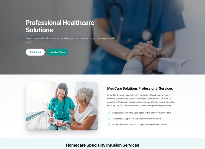 Modern healthcare website with clean blue design